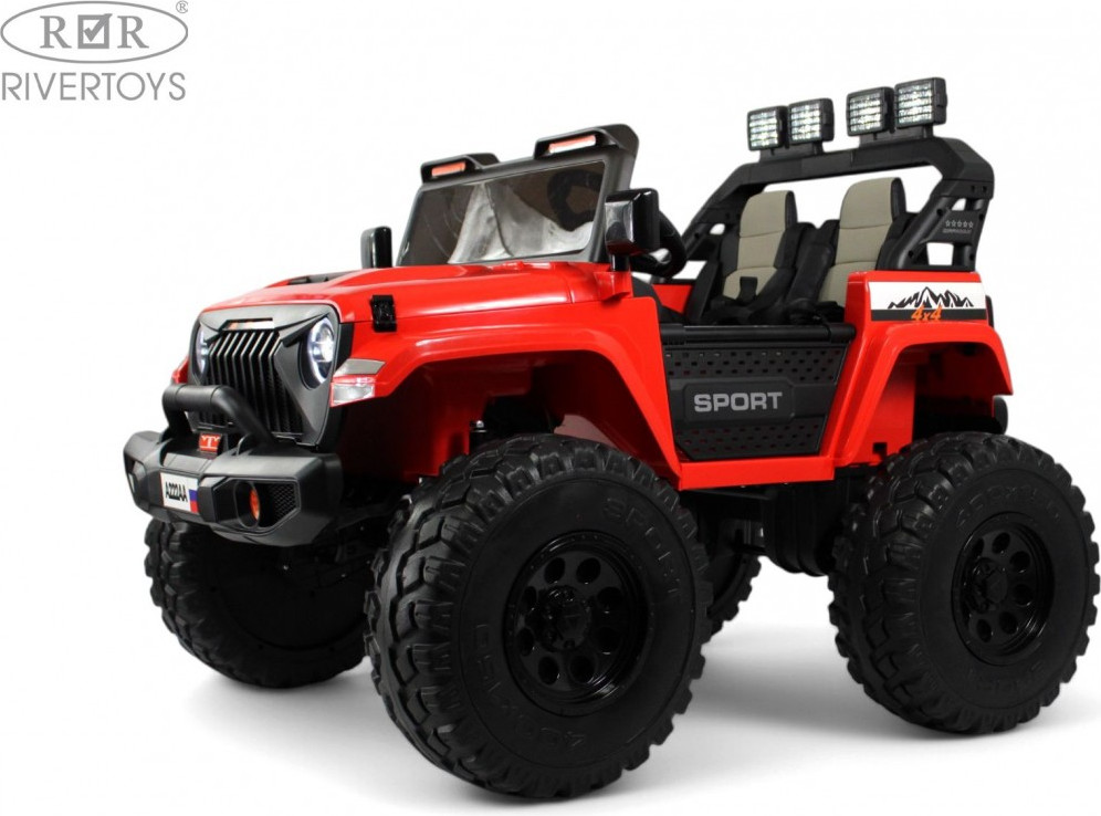 Детский автомобиль RiverToys Jeep / A222AA (красный) — фото 3