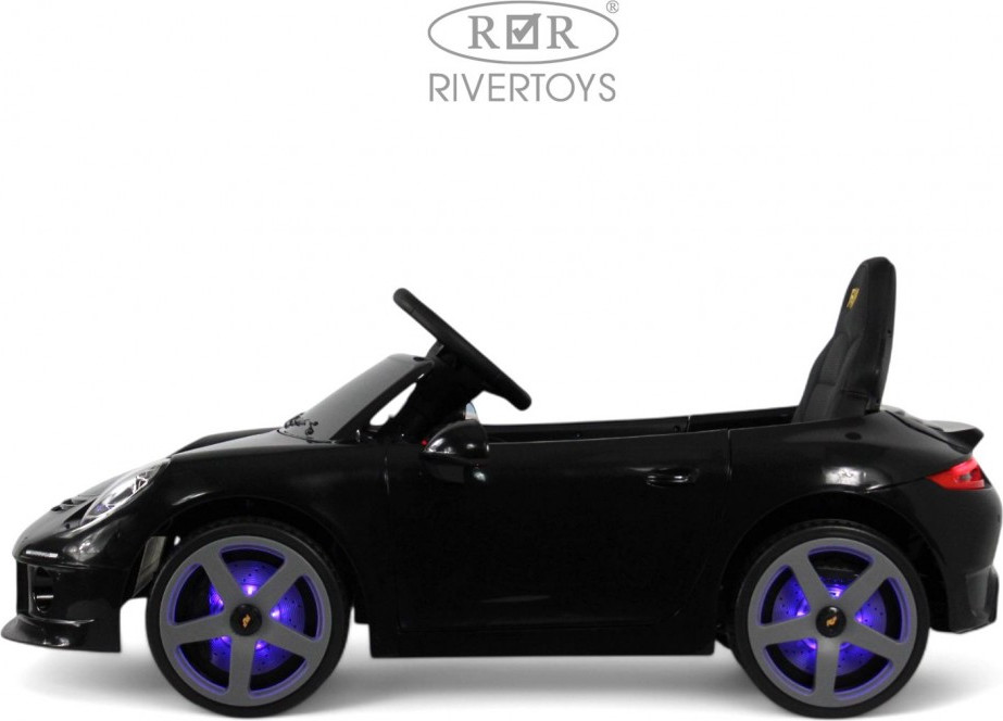 Детский автомобиль RiverToys Porsche 911 Ruf / A444AA (черный) — фото 2
