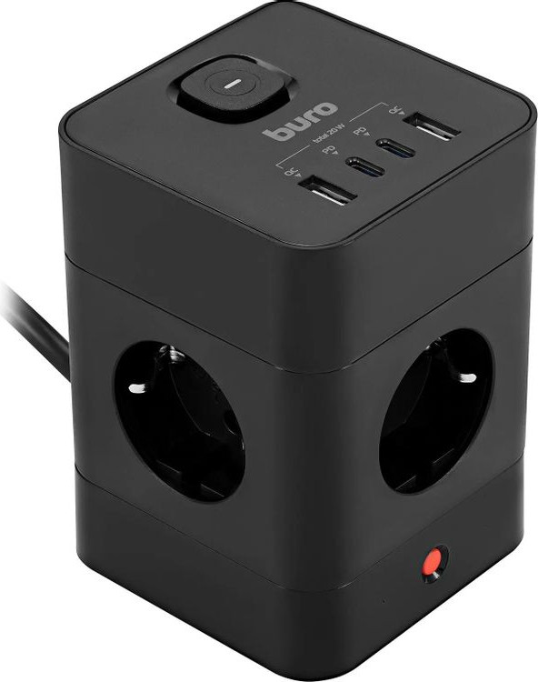 Сетевой фильтр Buro BU-PTE4.1UC-PLUS-B (1.5м, черный) — фото 2