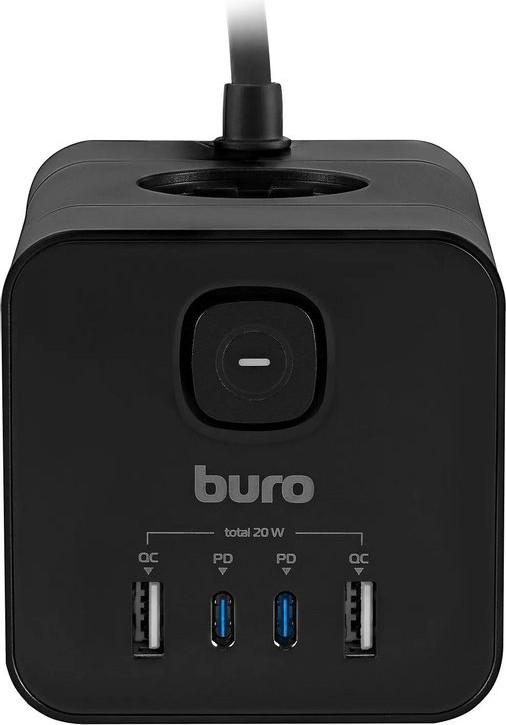 Сетевой фильтр Buro BU-PTE4.1UC-PLUS-B (1.5м, черный) — фото 6