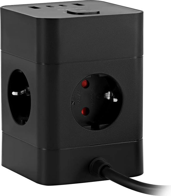 Сетевой фильтр Buro BU-PTE4.1UC-PLUS-B (1.5м, черный)