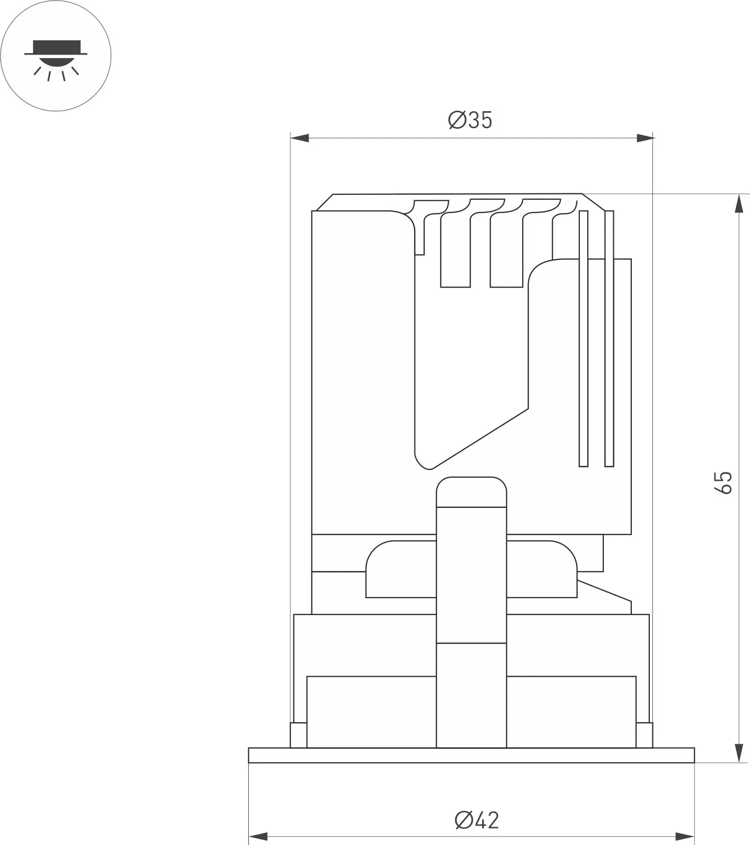 Точечный светильник Arlight MS-ARADO-BUILT-R35-3W Warm3000 WH-WH 36 deg 230V / 059101 — фото 2