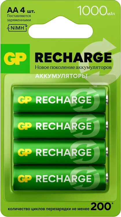 Комплект аккумуляторов GP Batteries Smart Energy AA NiMH 1000mAh GP 100AAHCV-2CRSBC4 (4шт)