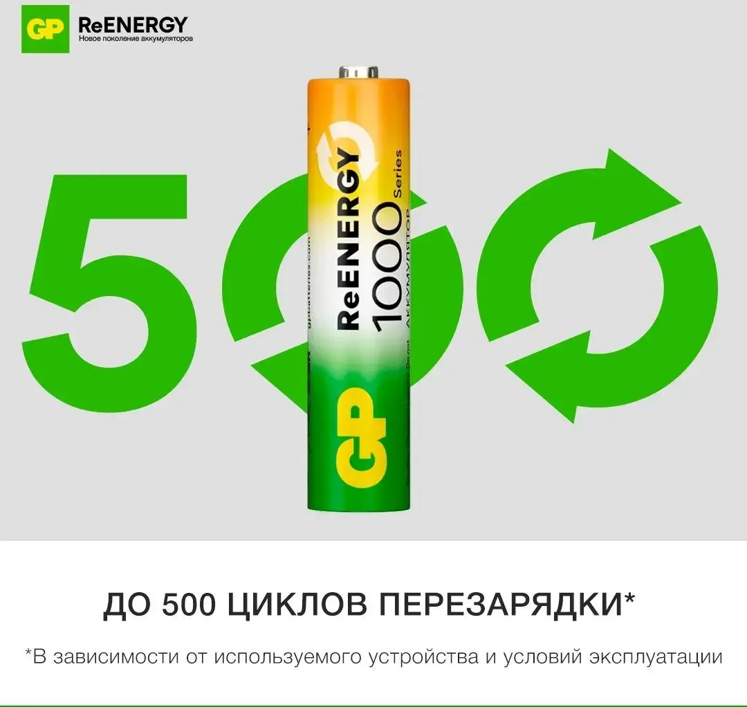 Комплект аккумуляторов GP Batteries GP 100AAAHCRGY-B16 AAA NiMH 1000mAh (16шт) — фото 4