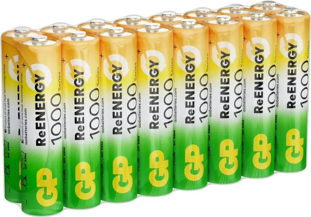 Комплект аккумуляторов GP Batteries GP 100AAAHCRGY-B16 AAA NiMH 1000mAh (16шт)