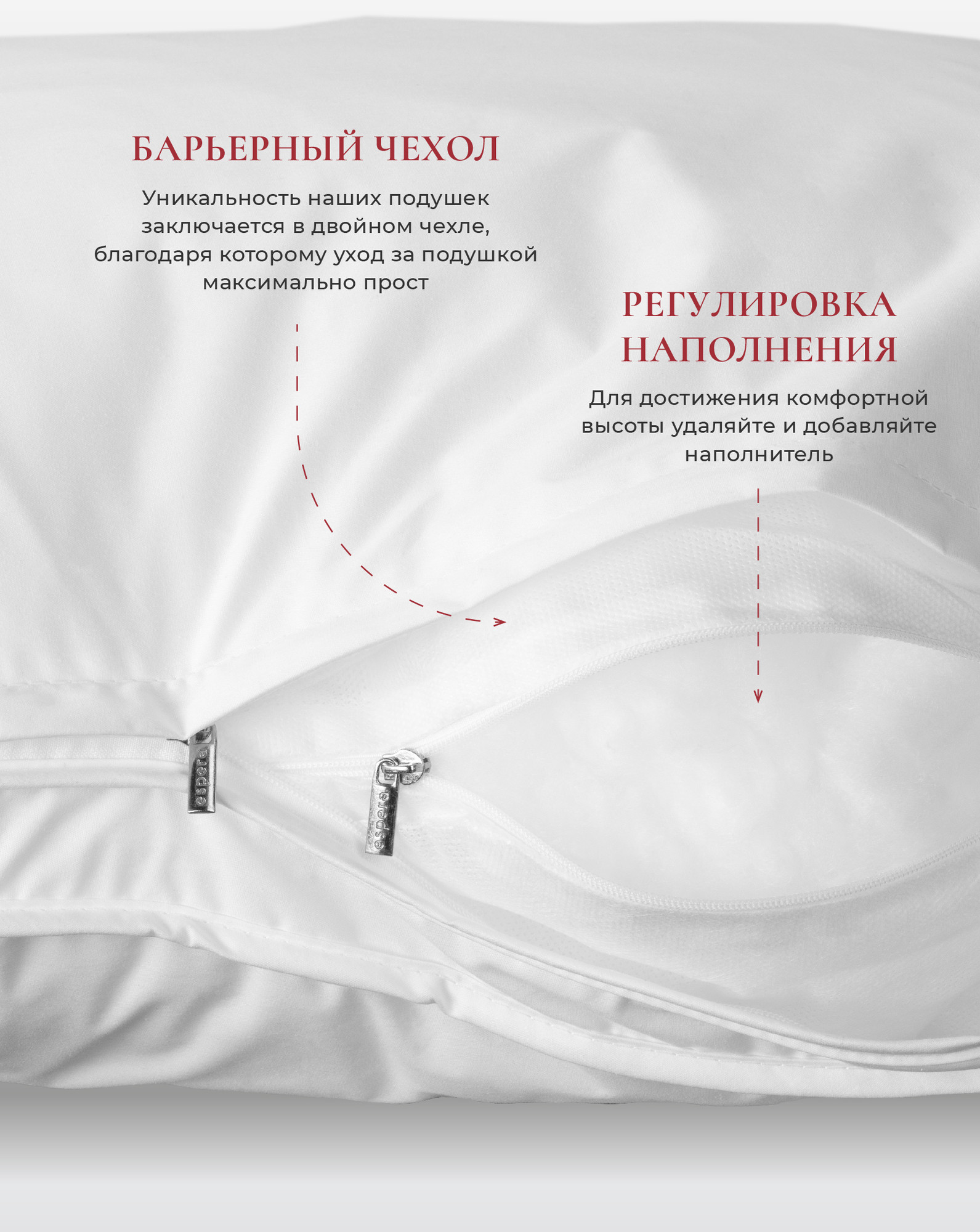 Подушка для сна Espera White Pillow 40х60 / ЕС-9191 — фото 4