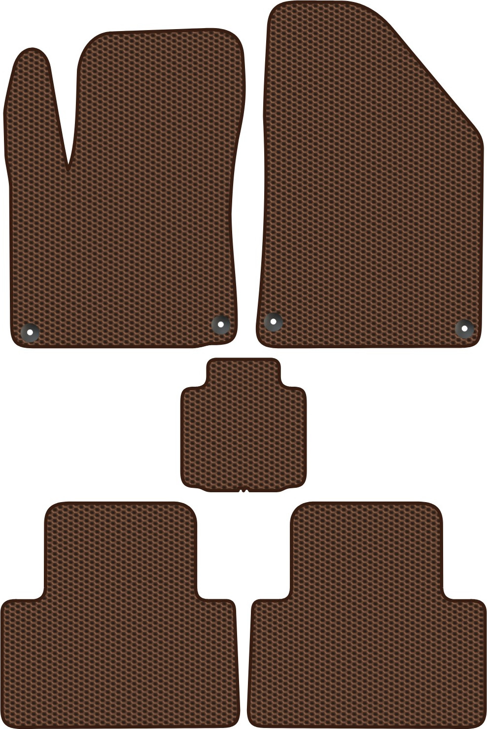 Комплект ковриков для авто Alicosta 2226_1-кор для Geely Coolray SX11 I SUV 2023-н.в. (EVA соты, коричневый) — фото 1