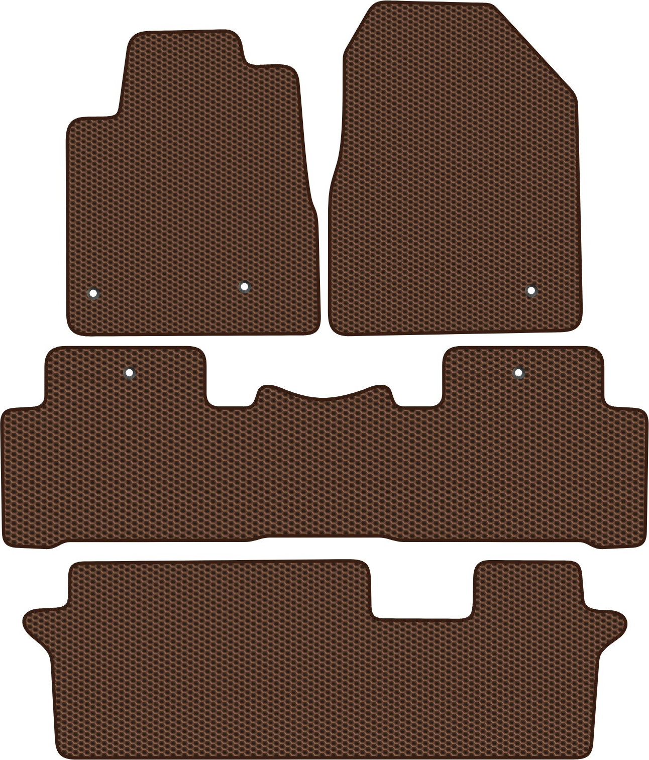 Комплект ковриков для авто Alicosta 2271_1-кор для Honda Pilot SUV/YF4 +3 ряд 2008-2015 (EVA соты, коричневый)