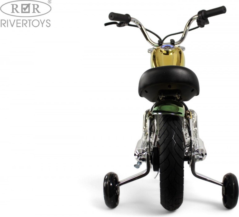 Детский мотоцикл RiverToys M777ML-B (зеленый хром) — фото 4