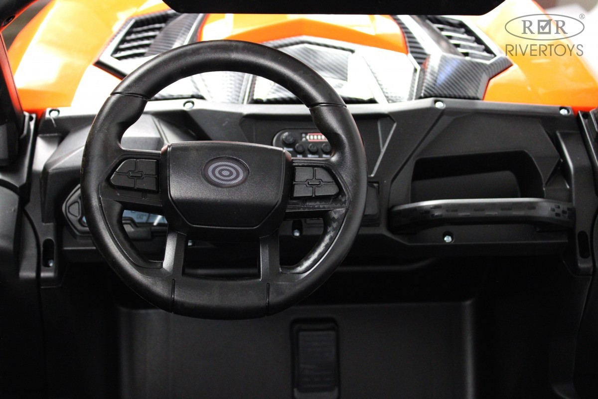 Детский автомобиль RiverToys K777KK LUX 4WD (оранжевый) — фото 4