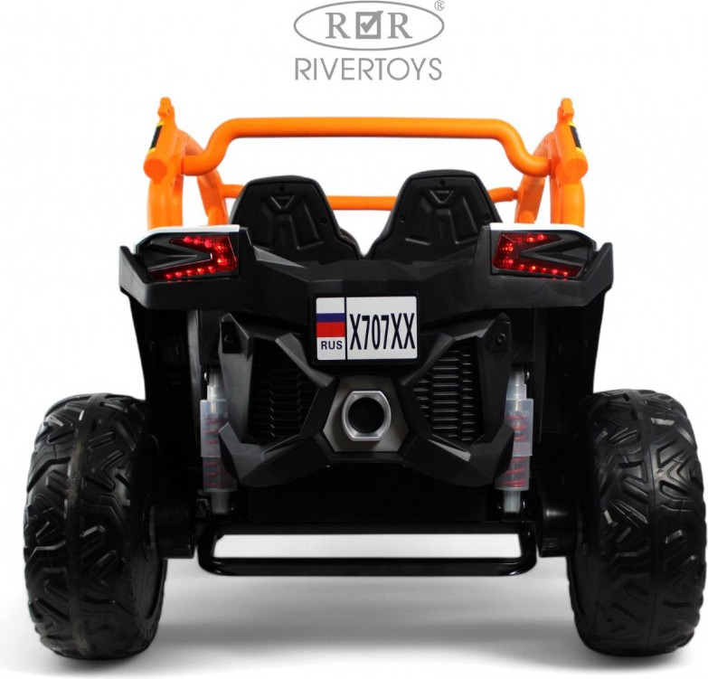 Детский автомобиль RiverToys X707XX (белый/оранжевый) — фото 4