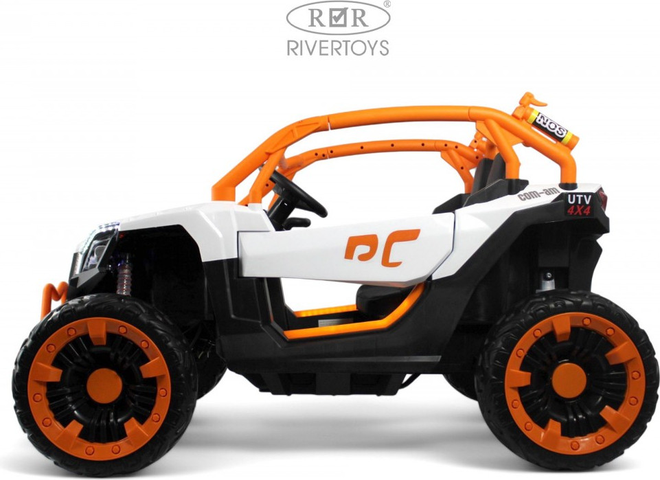 Детский автомобиль RiverToys X707XX (белый/оранжевый) — фото 6