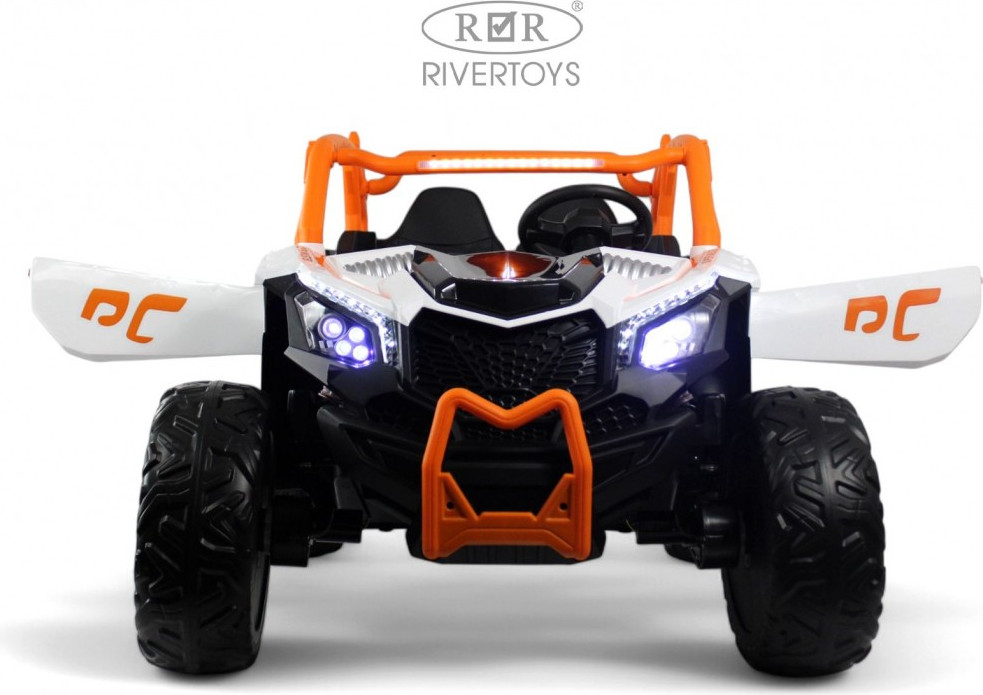 Детский автомобиль RiverToys X707XX (белый/оранжевый) — фото 5