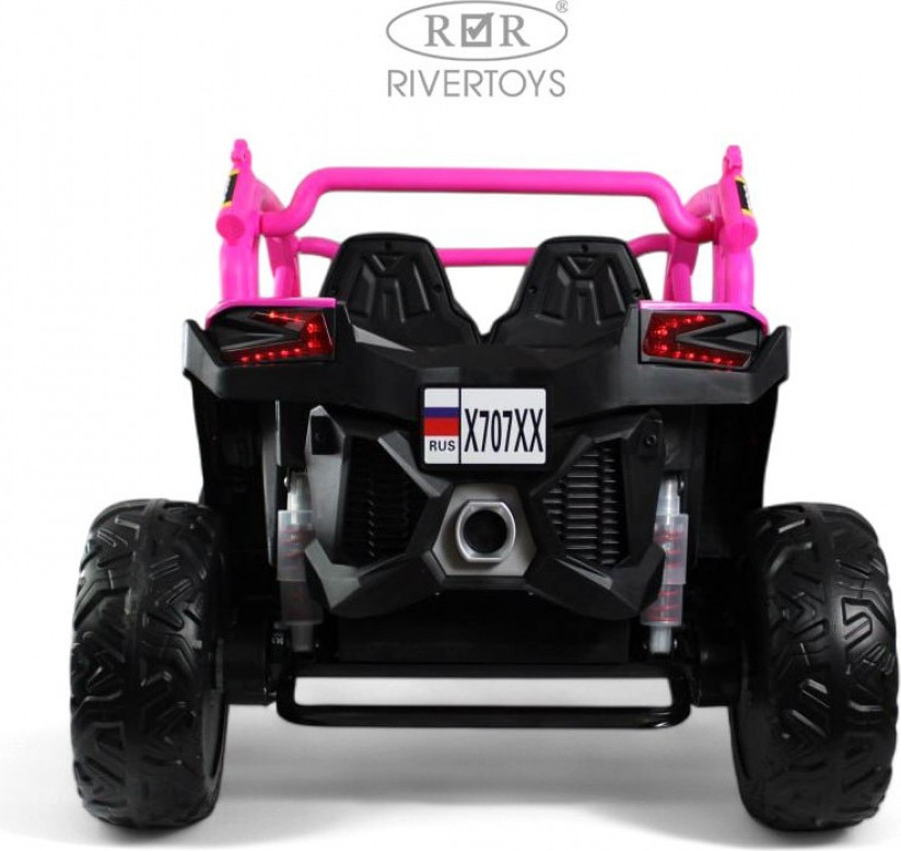 Детский автомобиль RiverToys X707XX (черный/розовый) — фото 3