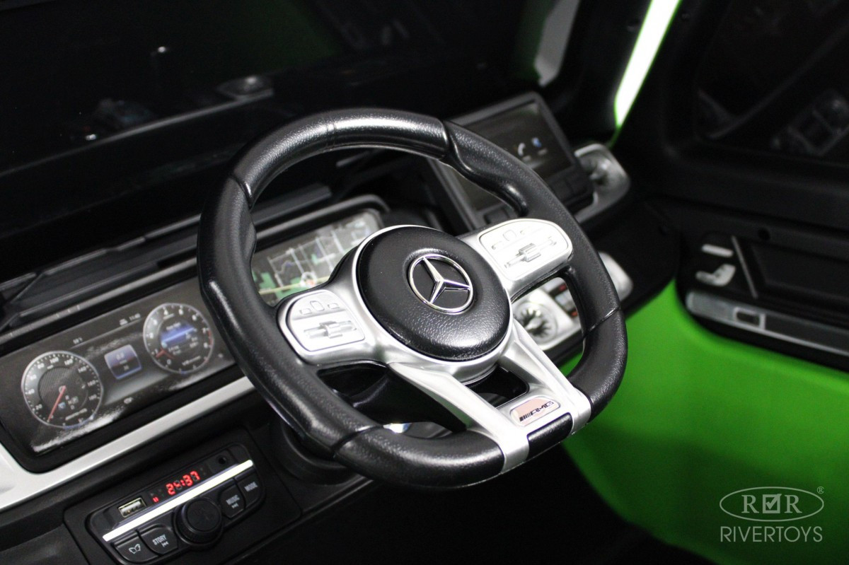 Детский автомобиль RiverToys Mercedes Benz G63 Y777YY (зеленый матовый) — фото 3