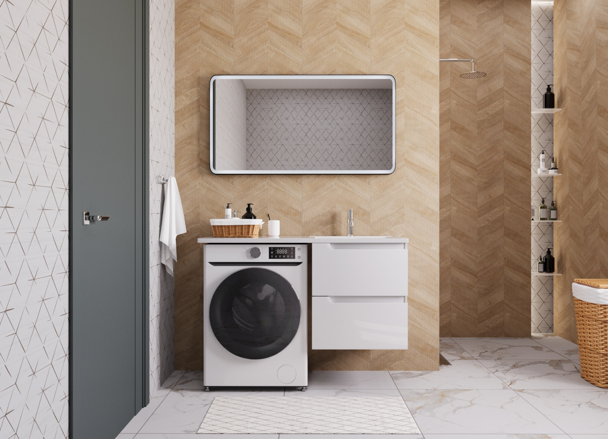 Тумба под умывальник Эстет Dallas Luxe New 120х48.2 2 ящика / ФР-00017882 — фото 3