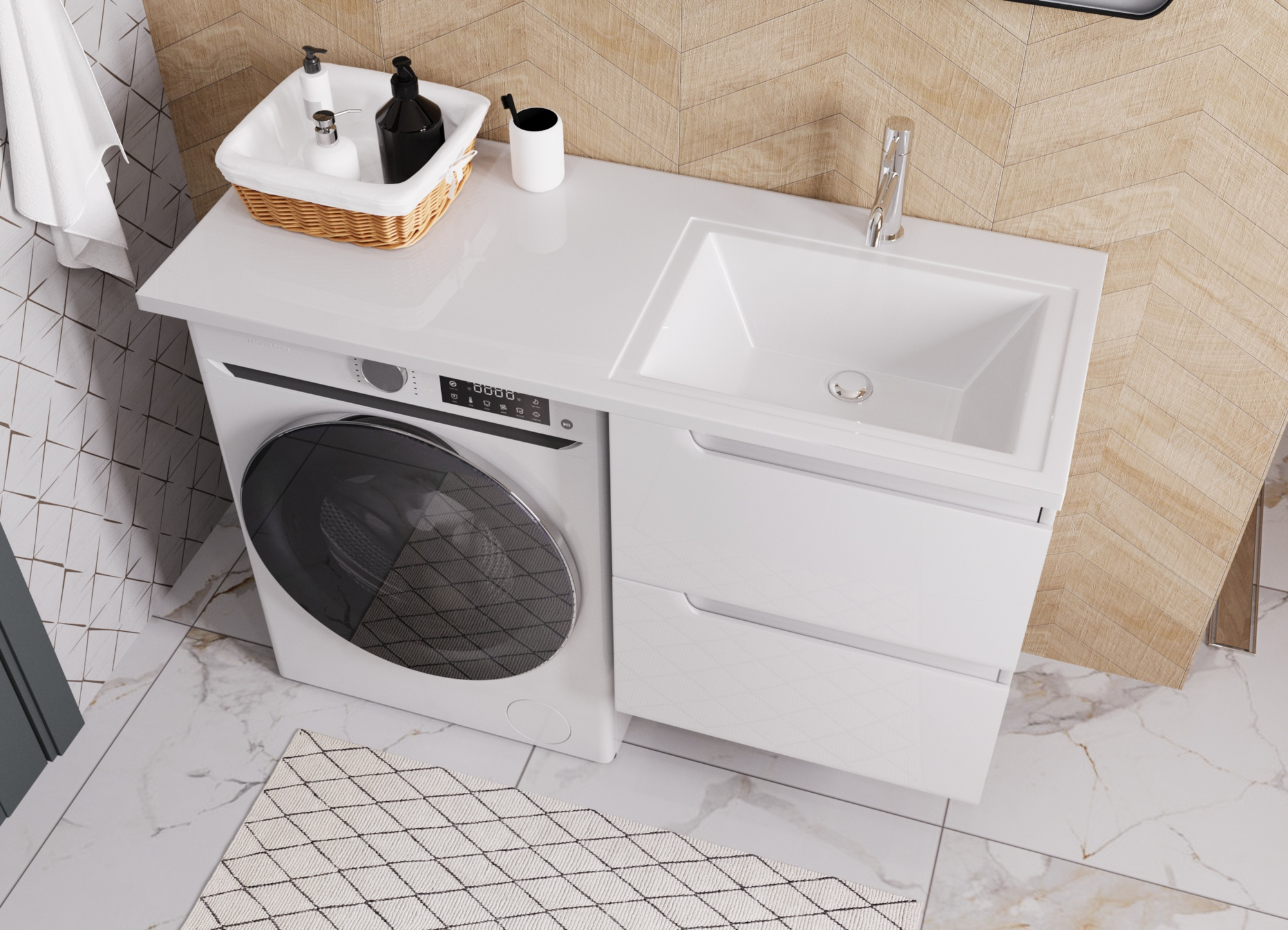 Тумба под умывальник Эстет Dallas Luxe New 120х48.2 2 ящика / ФР-00017882 — фото 2