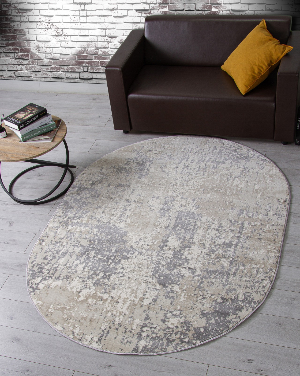 Коврик Merinos Atlantis D733-OVAL-CREAM (1.2x1.7) — фото 6