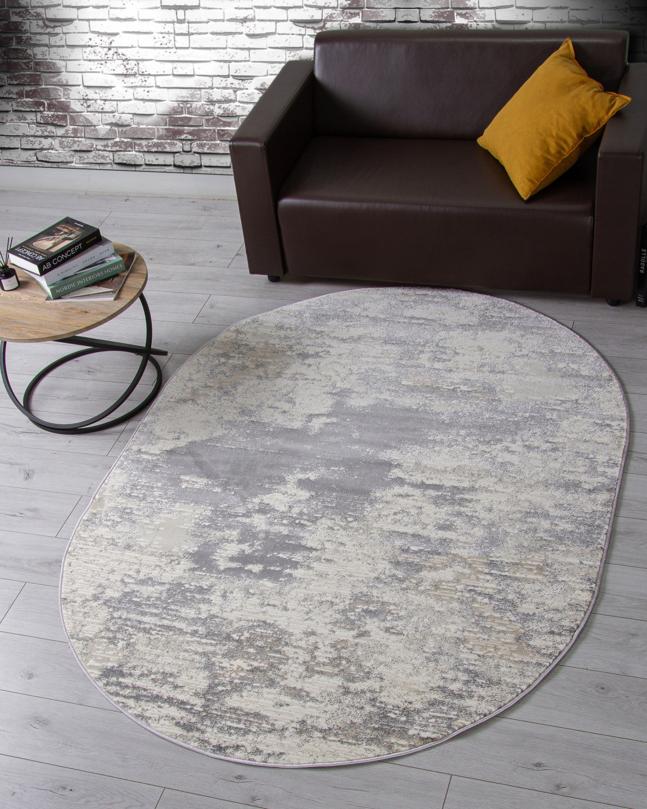 Коврик Merinos Atlantis D734-OVAL-BEIGE (1.2x1.7) — фото 6