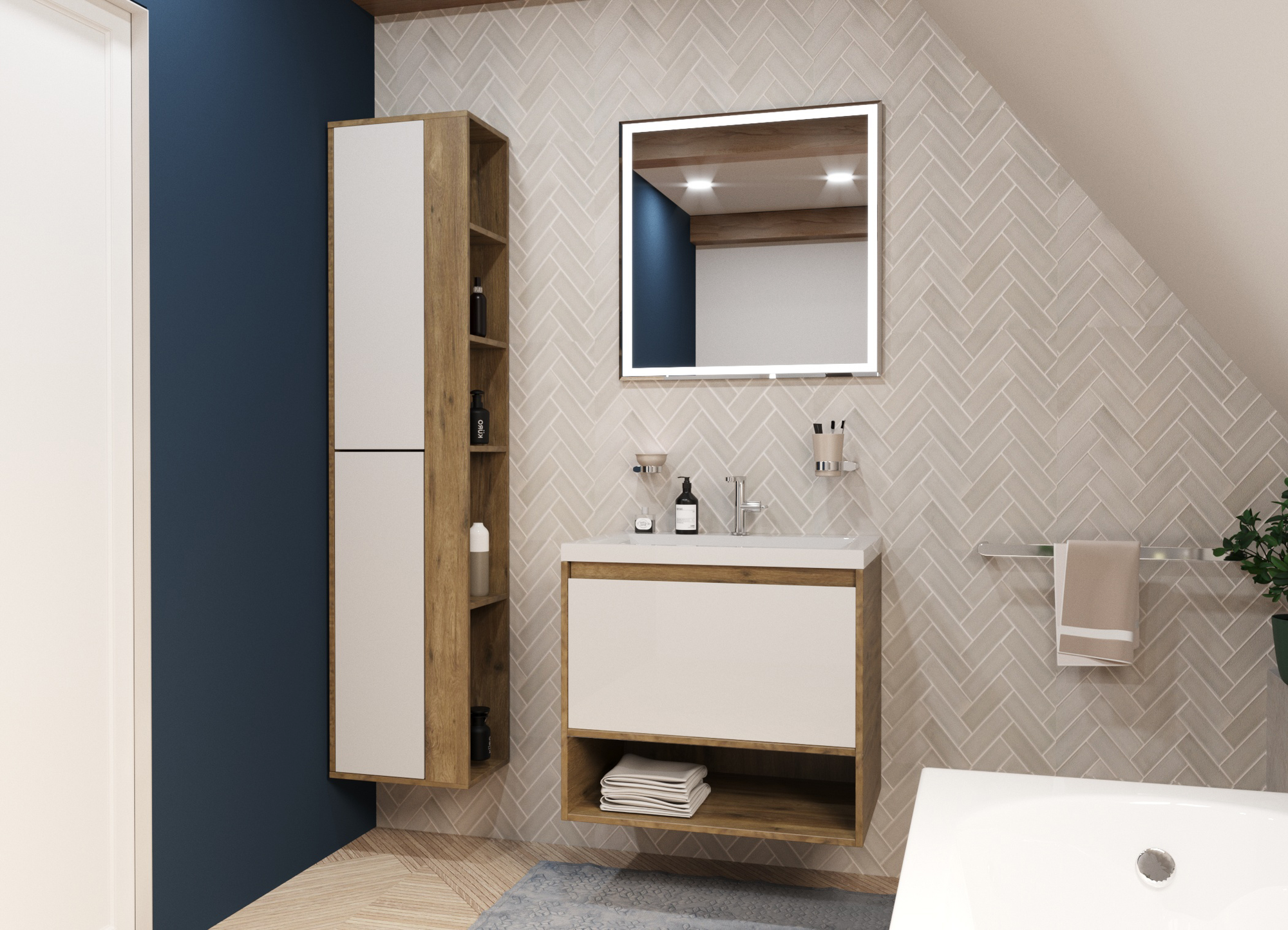 Тумба под умывальник Эстет Monaсo Wood 70х48 1 ящик / ФР-00010678 — фото 3