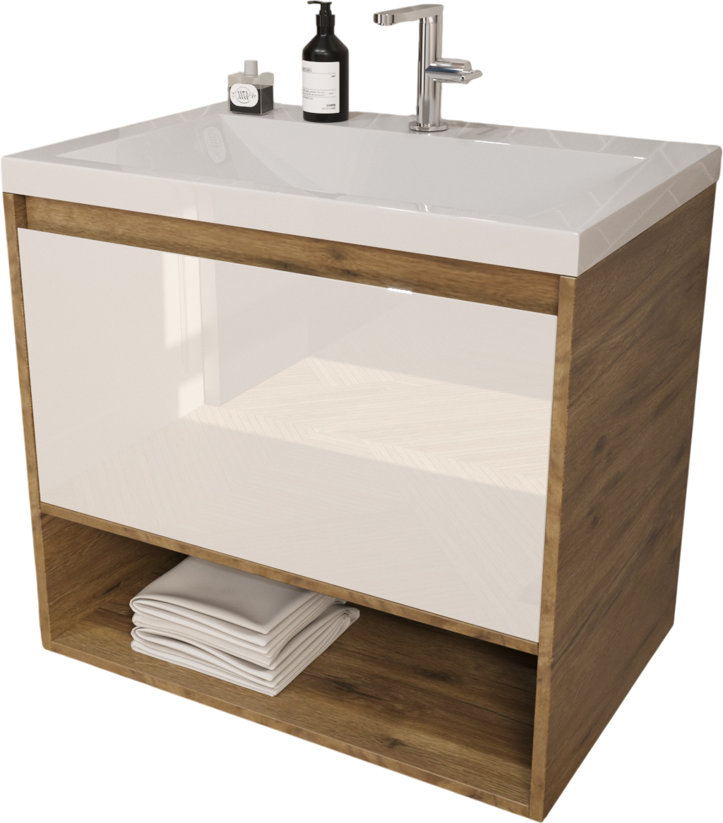Тумба под умывальник Эстет Monaсo Wood 60х48 1 ящик / ФР-00010680