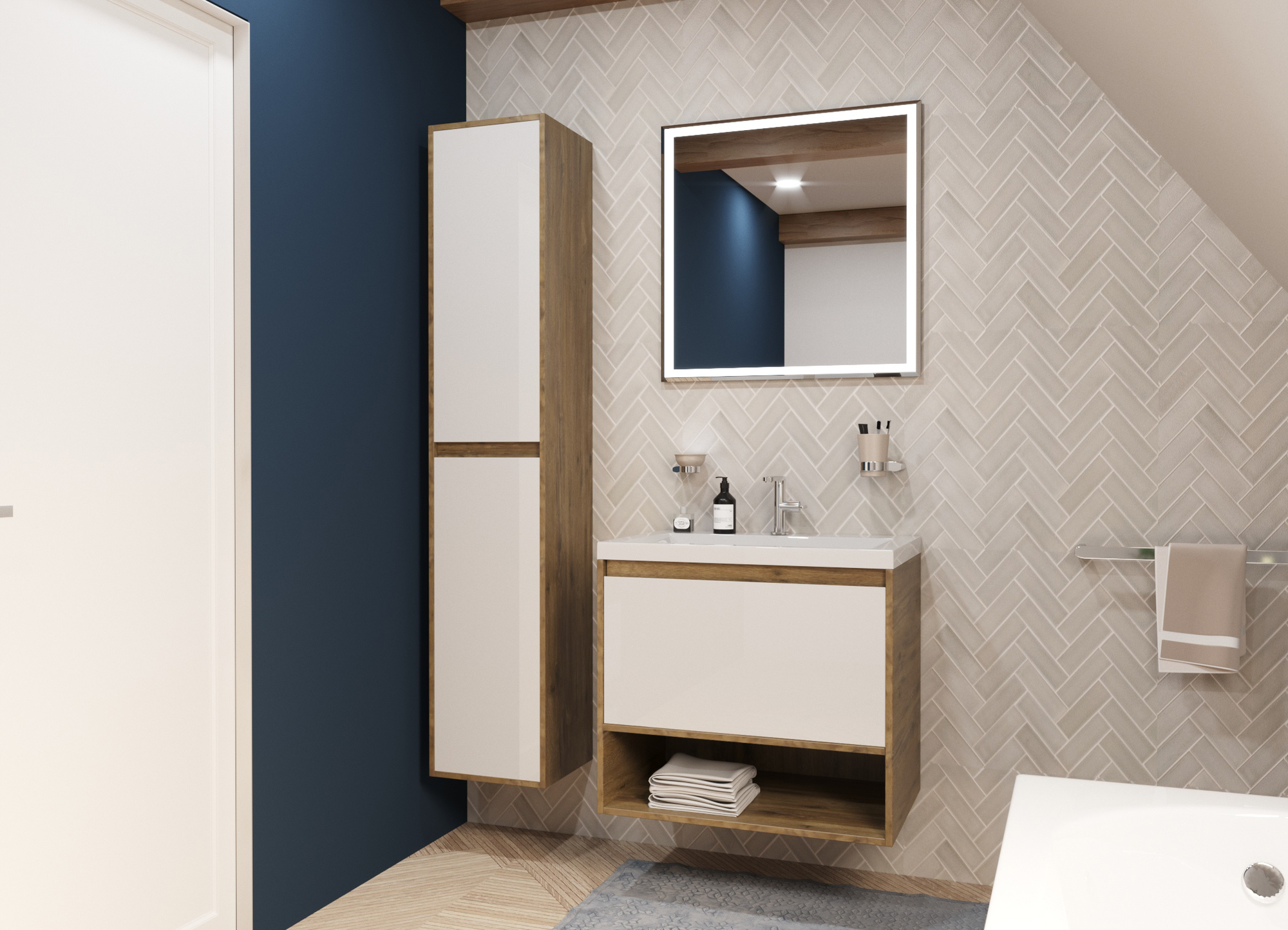 Тумба под умывальник Эстет Monaсo Wood 60х48 1 ящик / ФР-00010680 — фото 3