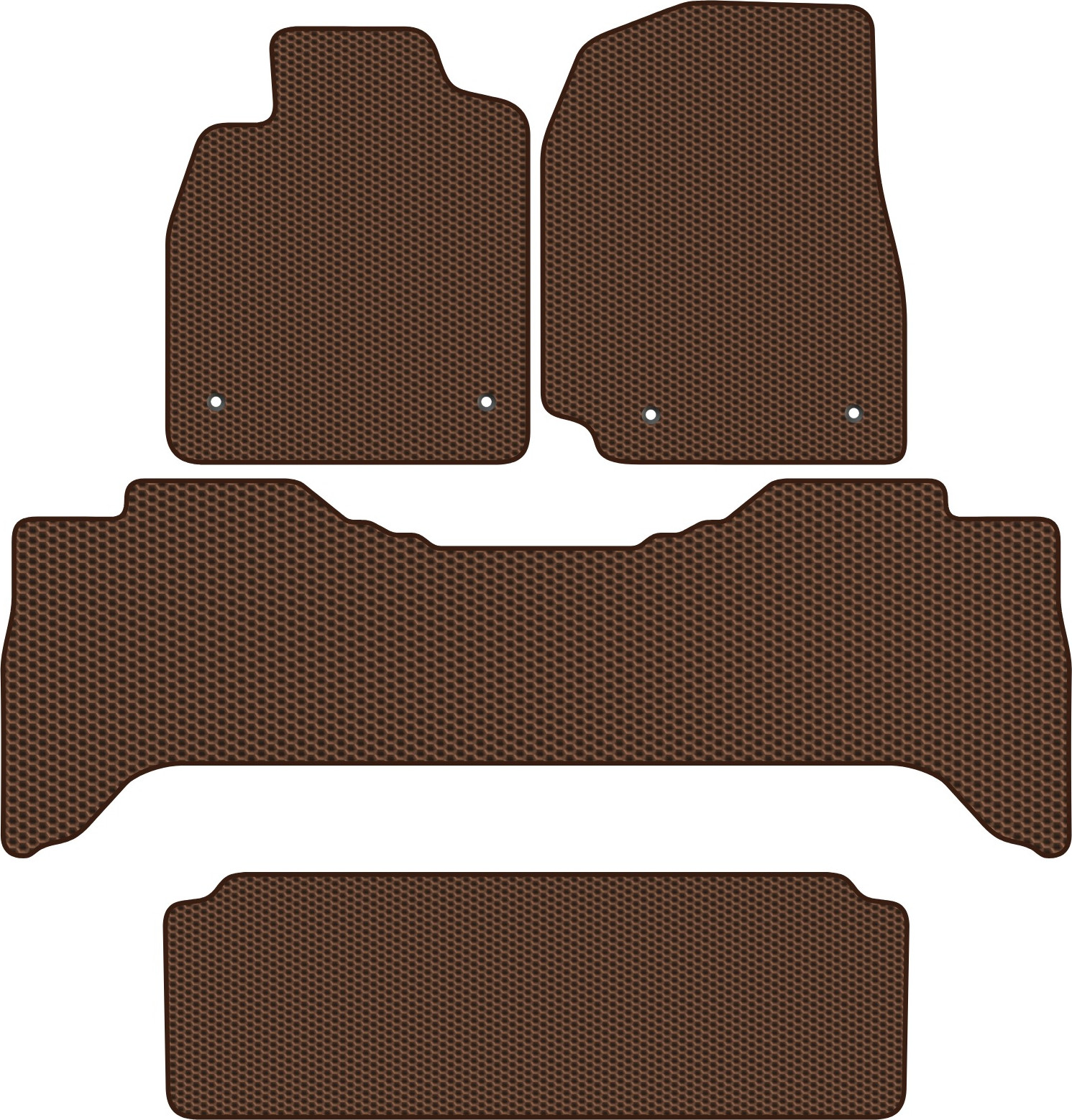 Комплект ковриков для авто Alicosta 2349_1-кор для Lexus LX470 SUV/J100 +3 ряд 2002-2007 (EVA соты, коричневый) — фото 1