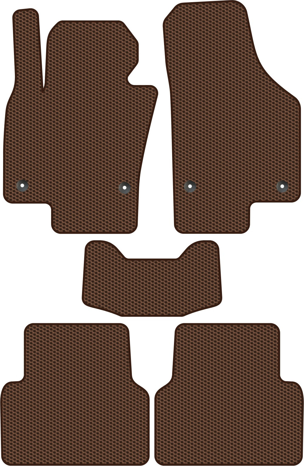 Комплект ковриков для авто Alicosta 1424_1-кор для Volkswagen Tiguan I SUV/NF 2006-2017 (EVA соты, коричневый)