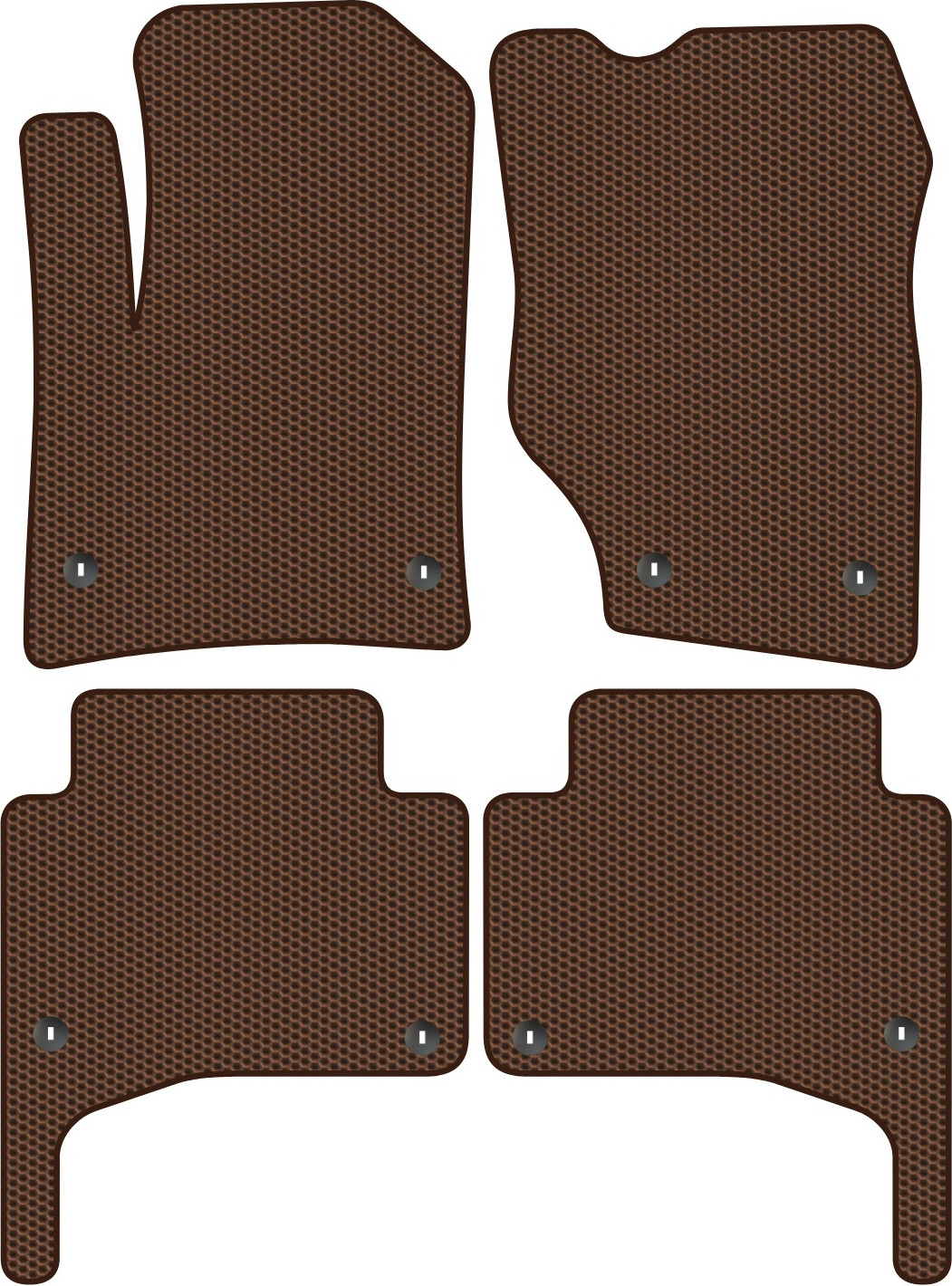 Комплект ковриков для авто Alicosta 1490_1-кор для Volkswagen Touareg I SUV/GP 2002-2010 (EVA соты, коричневый) — фото 1