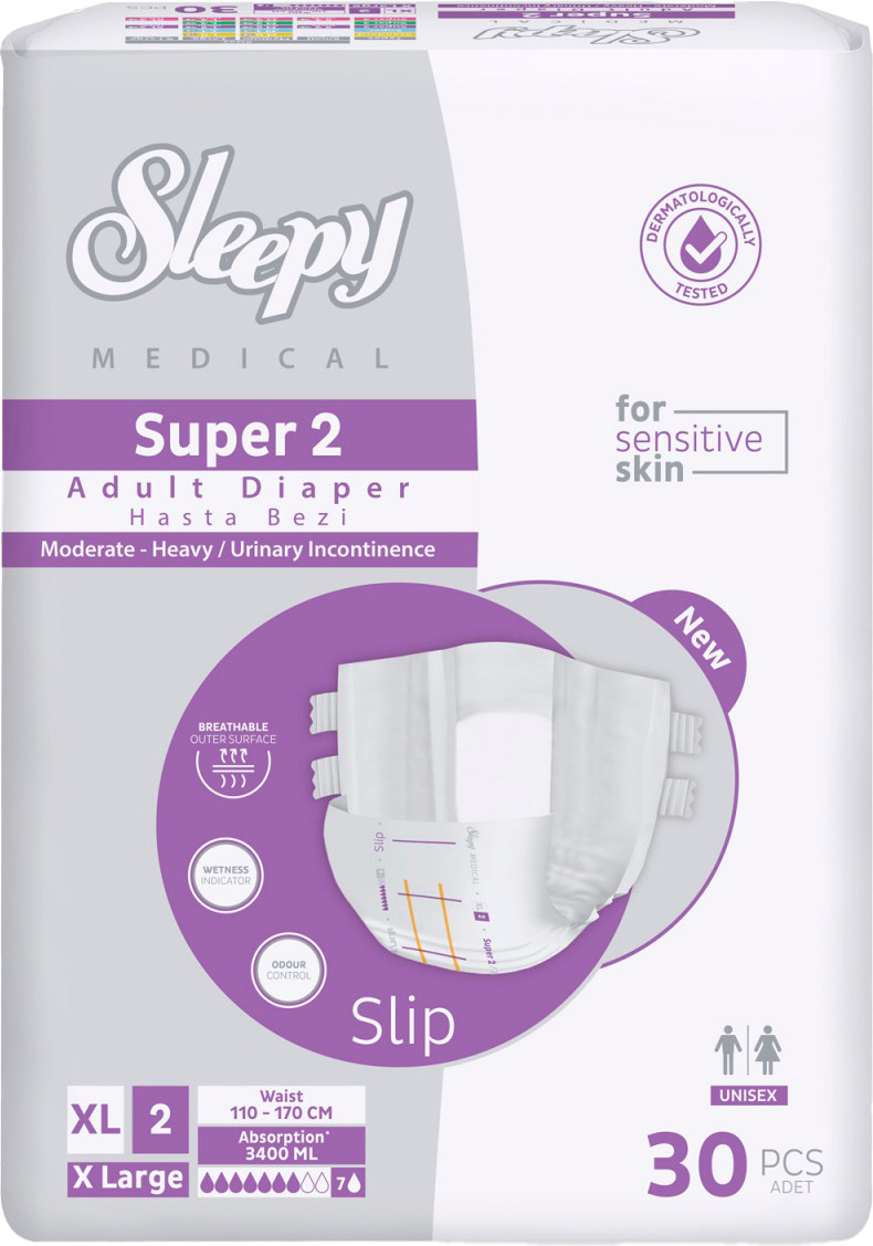 Подгузники для взрослых Sleepy Adult diaper Xlarge Super 2-30 (30шт)