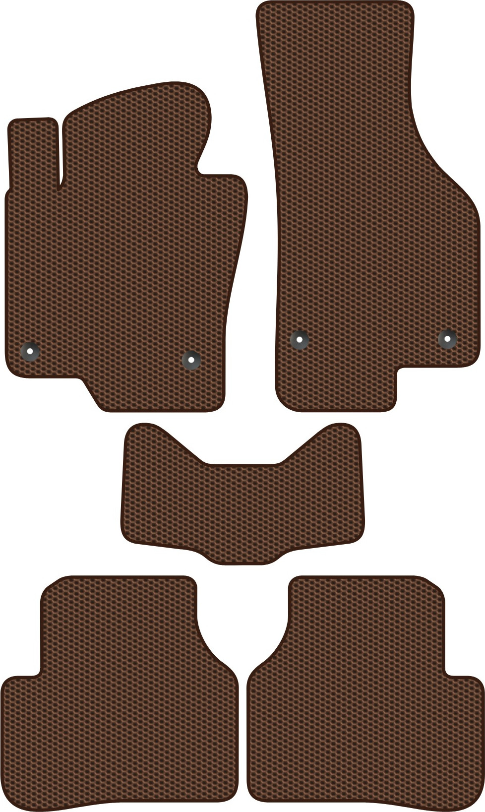 Комплект ковриков для авто Alicosta 1393_1-кор для Volkswagen Passat VI/VII седан/B7/B6 2005-2015 (EVA соты, коричневый) — фото 1