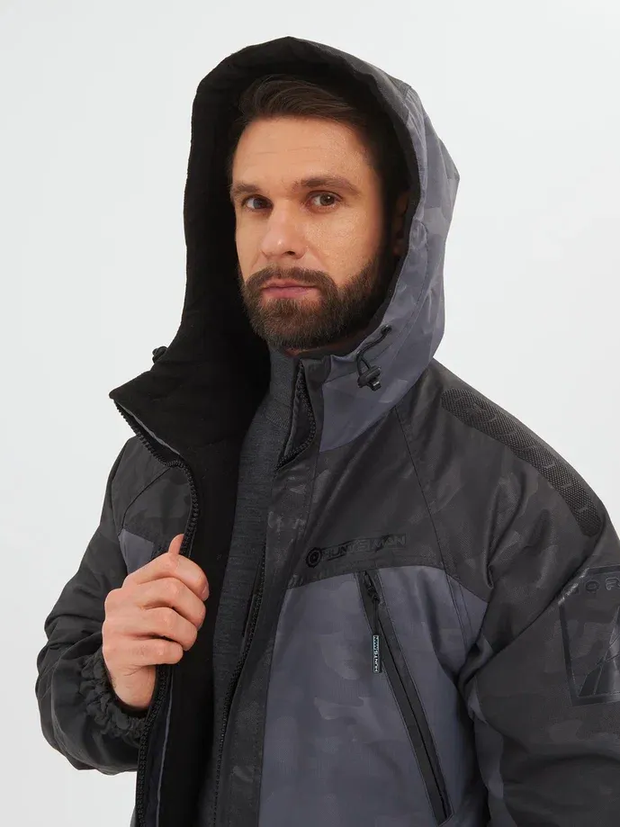 Костюм для охоты и рыбалки Huntsman Горка Люкс -10°C Серый Breathable (р.56-58/182-188) — фото 6