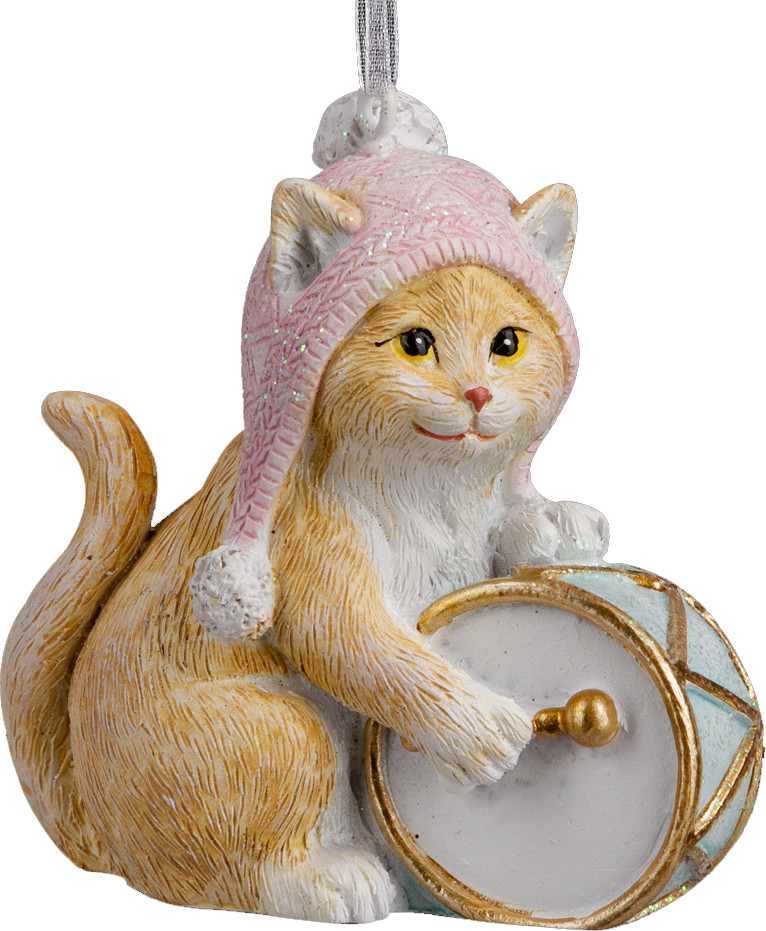 Елочная игрушка Erich Krause Decor. Котик барабанщик / 64541