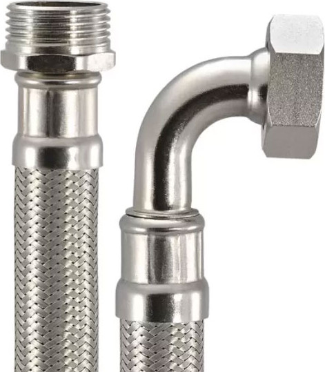 Шланг для насосной станции Maxpump Антивибрационный с коленом 30см 1/4" папа / AB-2000026380016 — фото 4