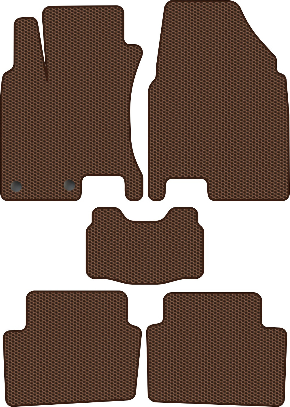 Комплект ковриков для авто Alicosta 0961_1-кор для Nissan Qashqai I SUV/J10 2006-2013 (EVA соты, коричневый) — фото 1
