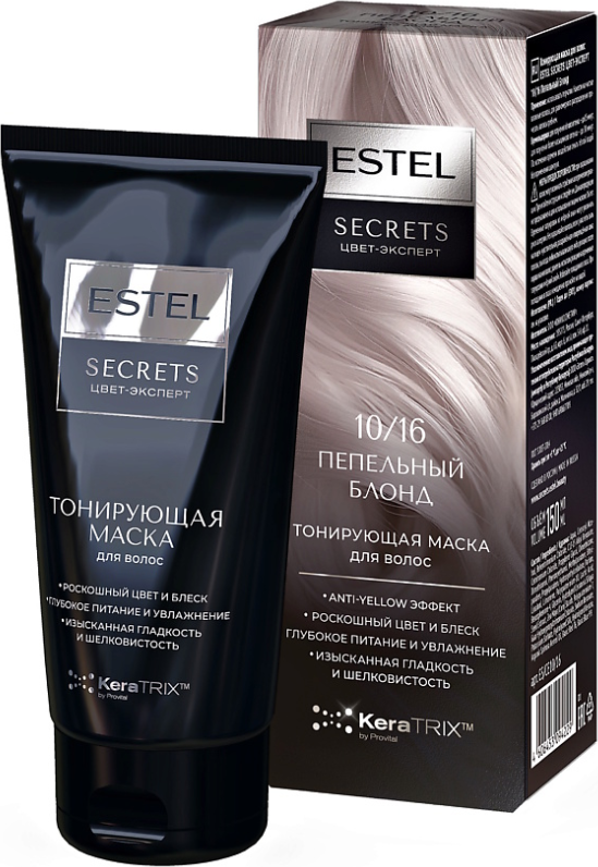 Тонирующая маска для волос Estel Secrets Цвет-эксперт 10/16 (150мл, пепельный блонд)