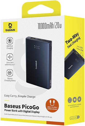 Портативное зарядное устройство Baseus PicoGo 10000mAh PPPG-1W20 / P10076801123-00 (черный) — фото 4