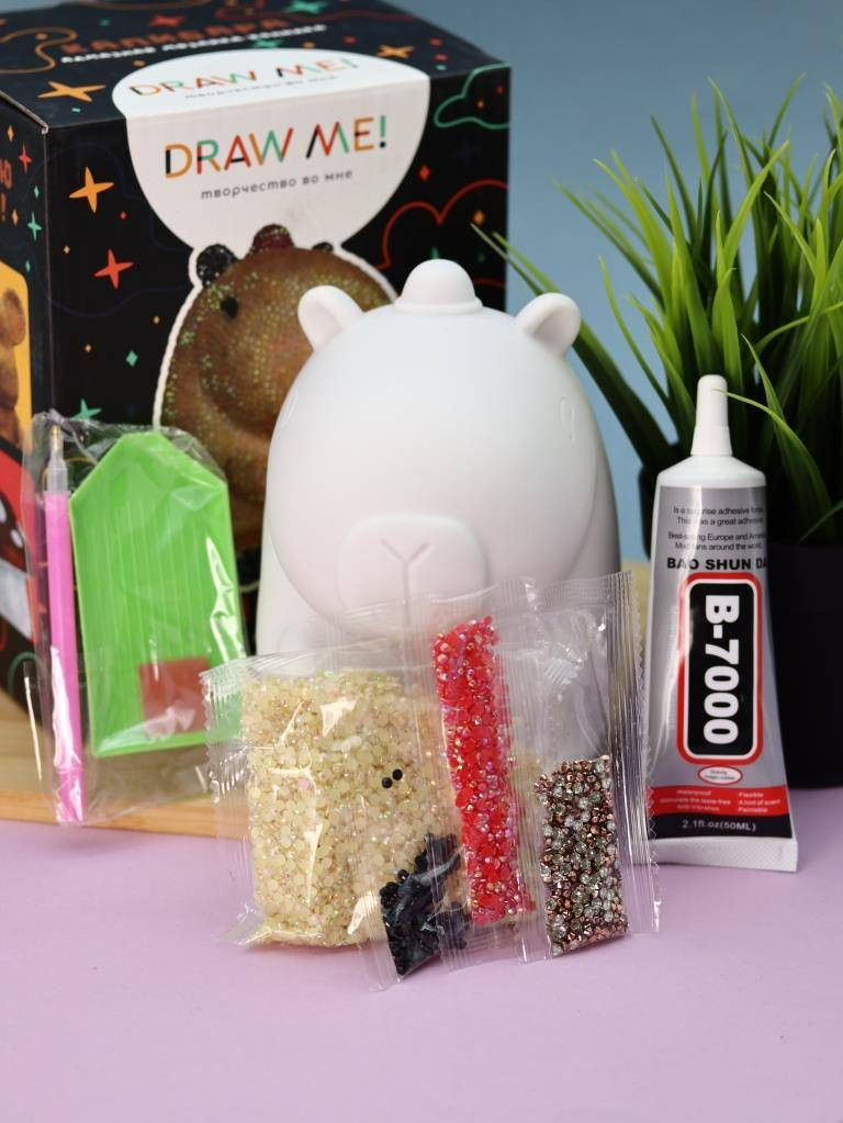 Набор для творчества ILikeGift Алмазная мозаика на копилке Draw Me! Capybara / 156-TZ040 — фото 5