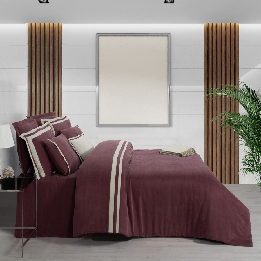 Комплект постельного белья Sarev Elite евро / N318 Kimera Cupro Vegan Silk v8/Bordo — фото 2