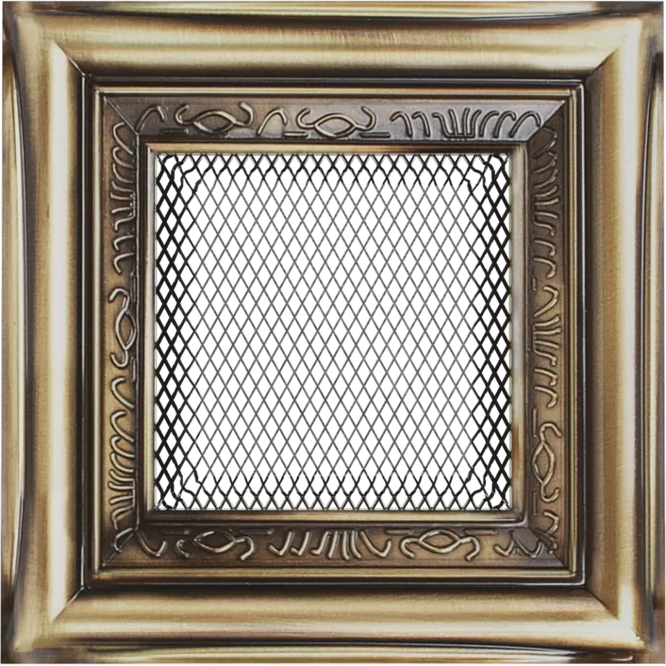 Решетка вентиляционная для камина Kratki Рустик R 17x17