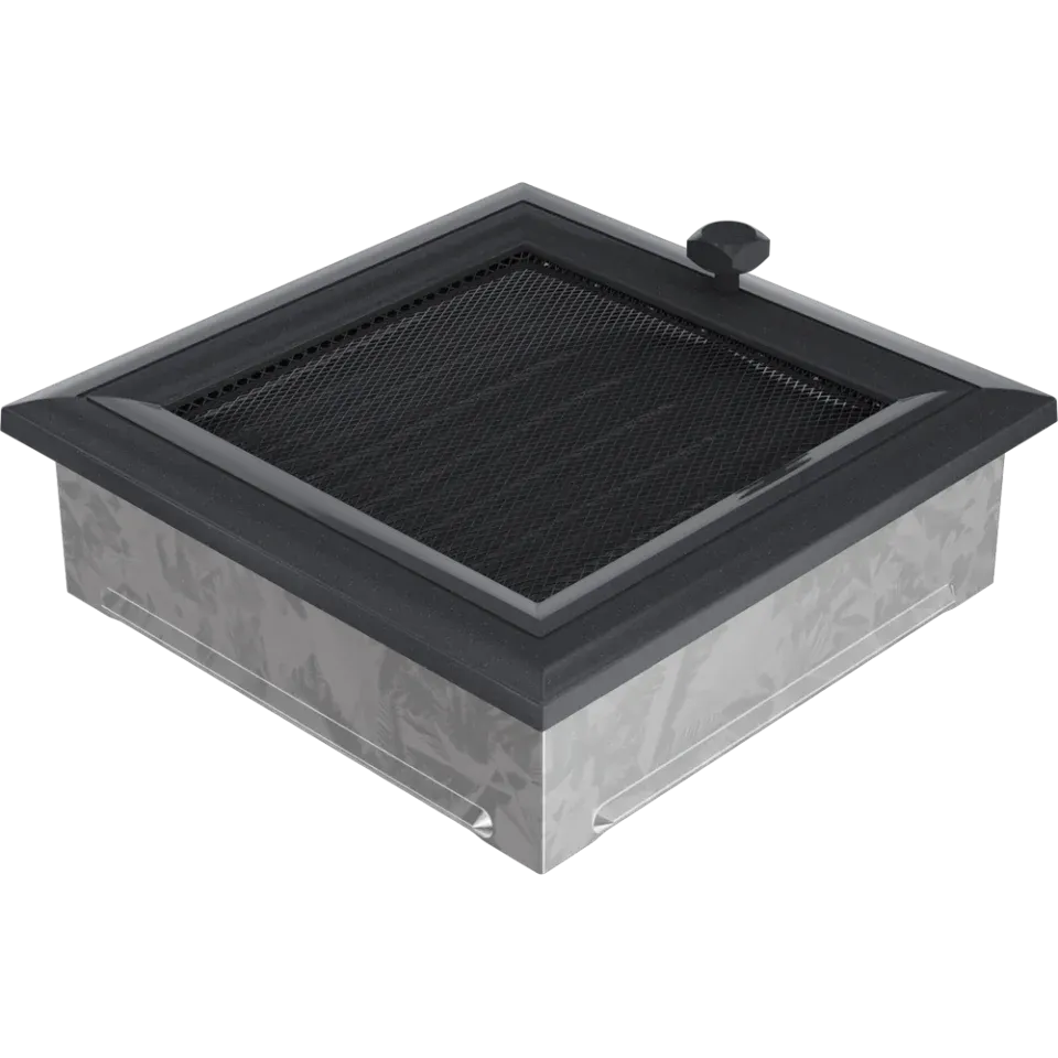 Решетка вентиляционная для камина Kratki Oscar с жалюзи OGX 17x17 (графит) — фото 3