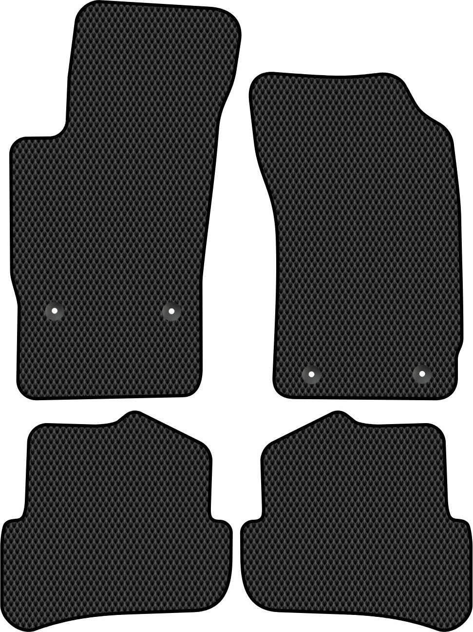 Комплект ковриков для авто Alicosta 0073_2 для Audi A1 I хэтчбек 5дв/8XA/8X1 2010-2016 (EVA ромб, черный) — фото 1