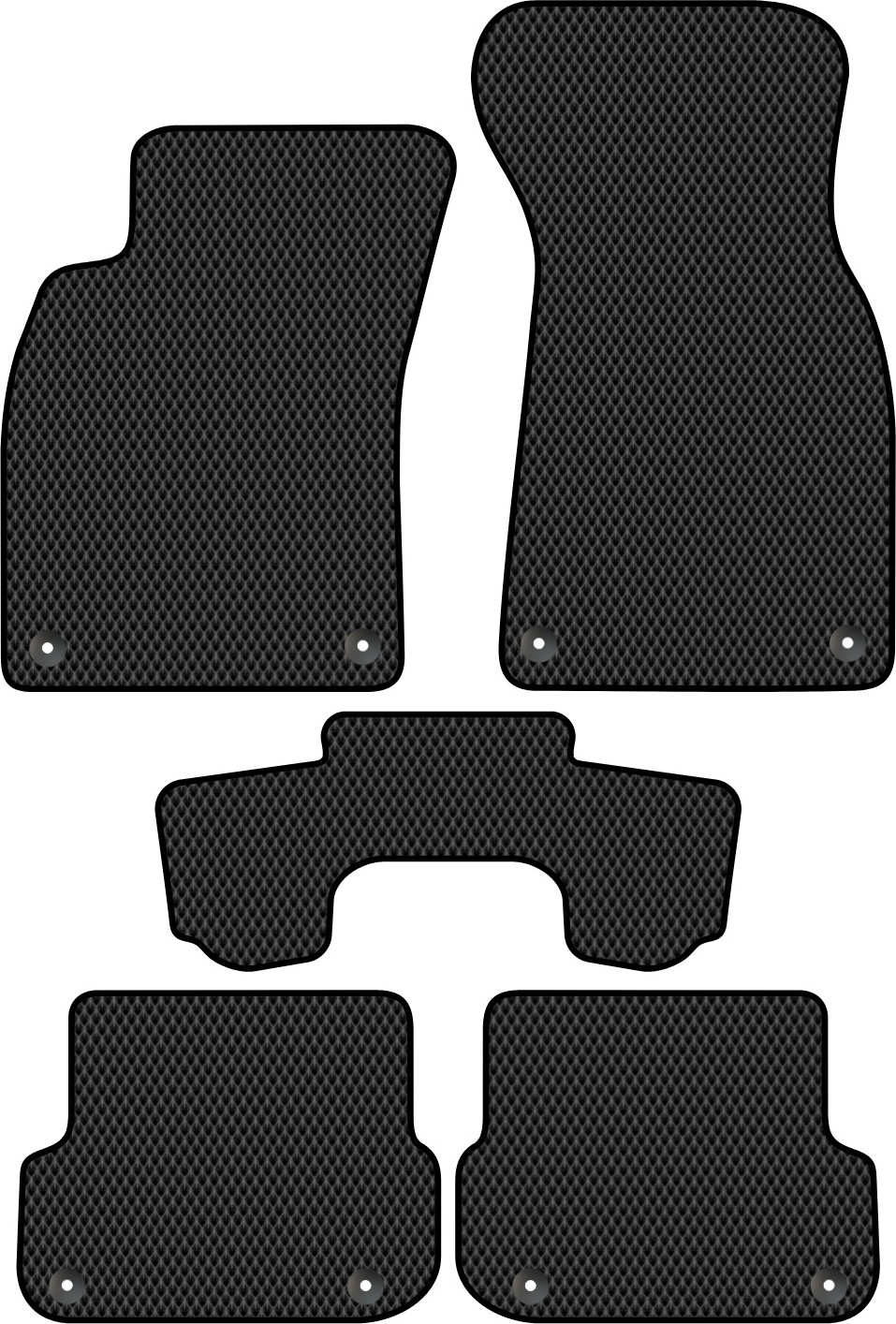 Комплект ковриков для авто Alicosta 2197_2 для Audi S6 универсал/седан/C6 2004-2010 (EVA ромб, черный)