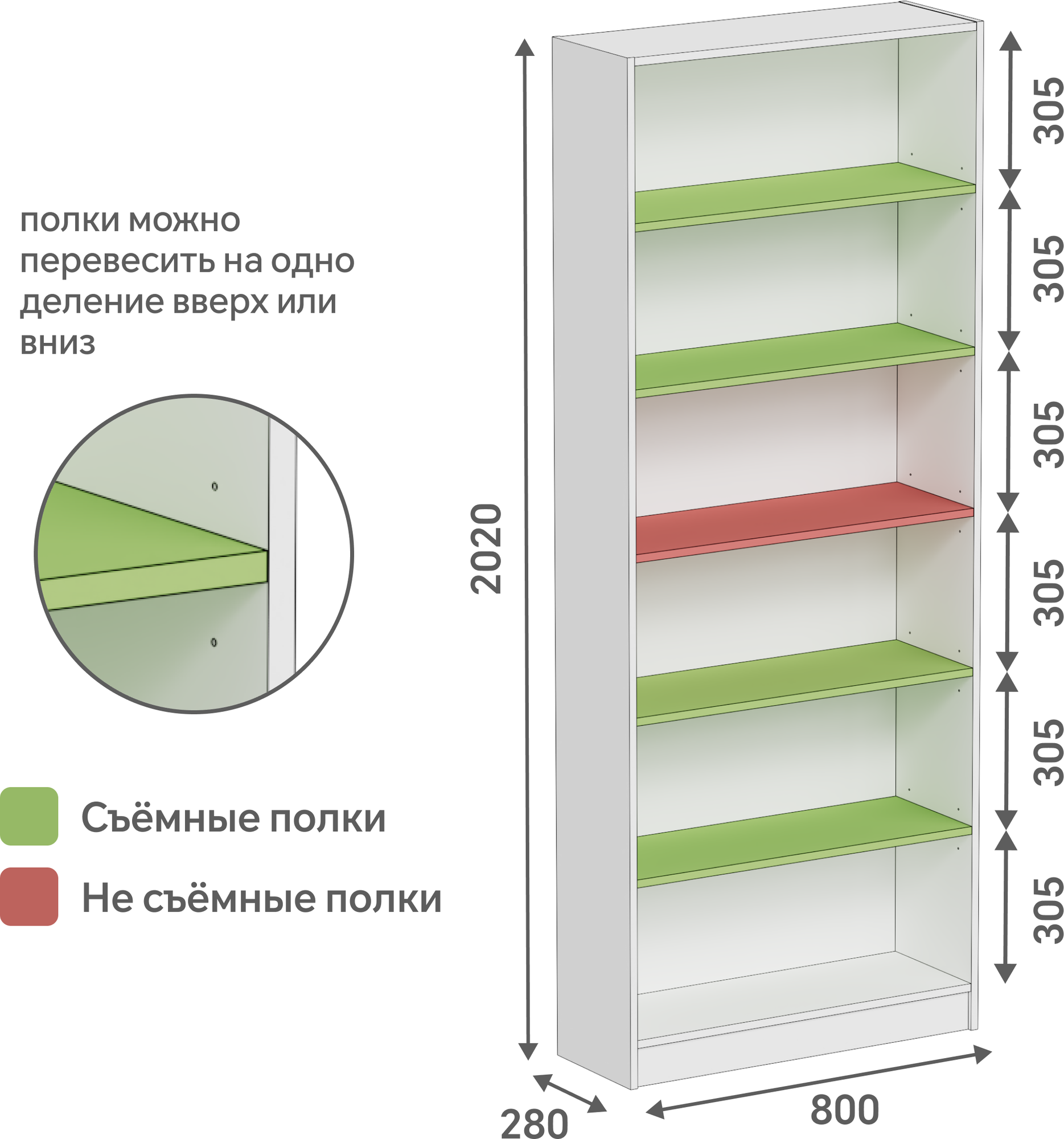 Стеллаж Кортекс-мебель Бинго 80x202 (орех элия) — фото 5