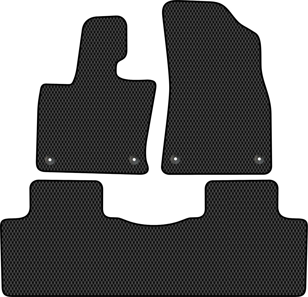 Комплект ковриков для авто Alicosta 2110_2 для Geely Atlas II SUV/FX11 2023-н.в. (EVA ромб, черный) — фото 1
