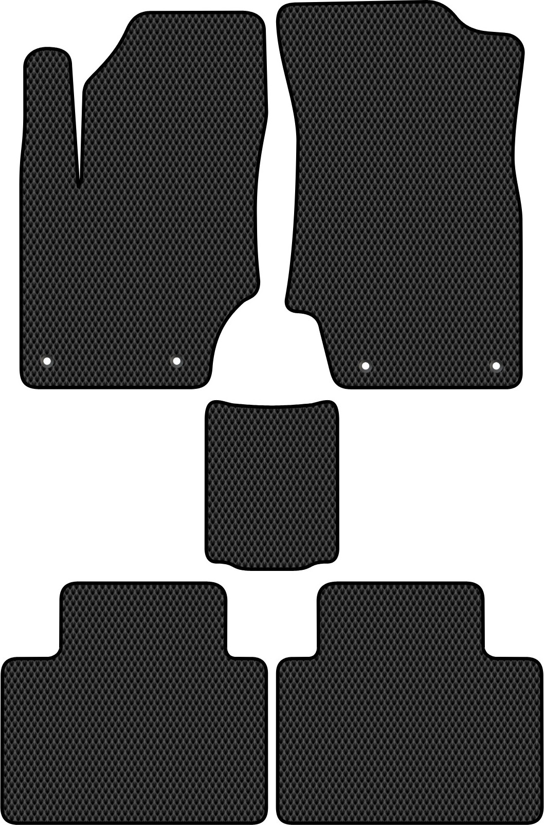Комплект ковриков для авто Alicosta 1617_2 для Geely Atlas Pro I SUV/NL-3/3BT/3BY 2019-н.в. (EVA ромб, черный)