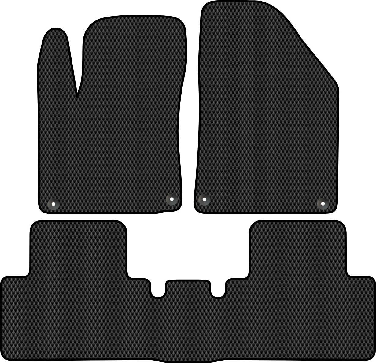 Комплект ковриков для авто Alicosta 0378_2 для Geely Coolray SX11 I SUV 2018-2023 (EVA ромб, черный)