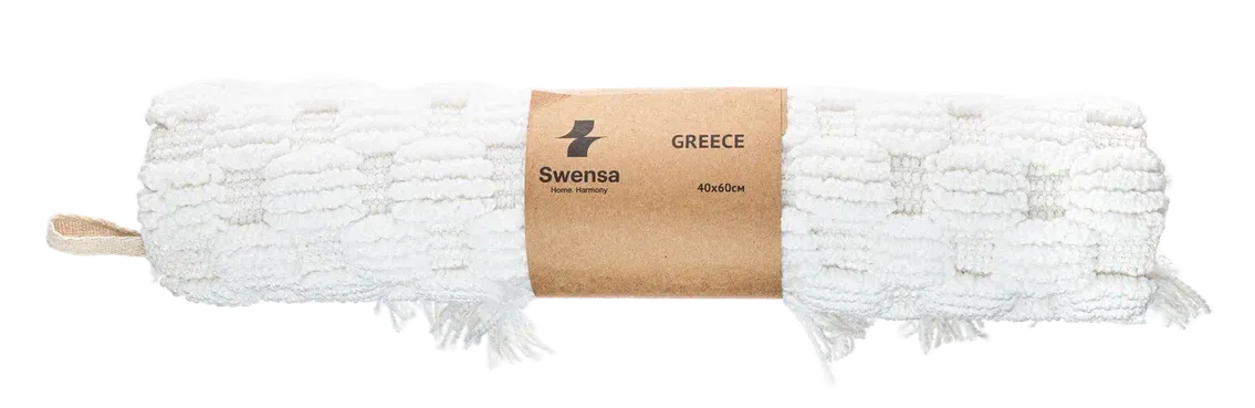 Коврик для ванной SWENSA Greece 40x60см / SWM-6020-WHT-B (белый) — фото 3