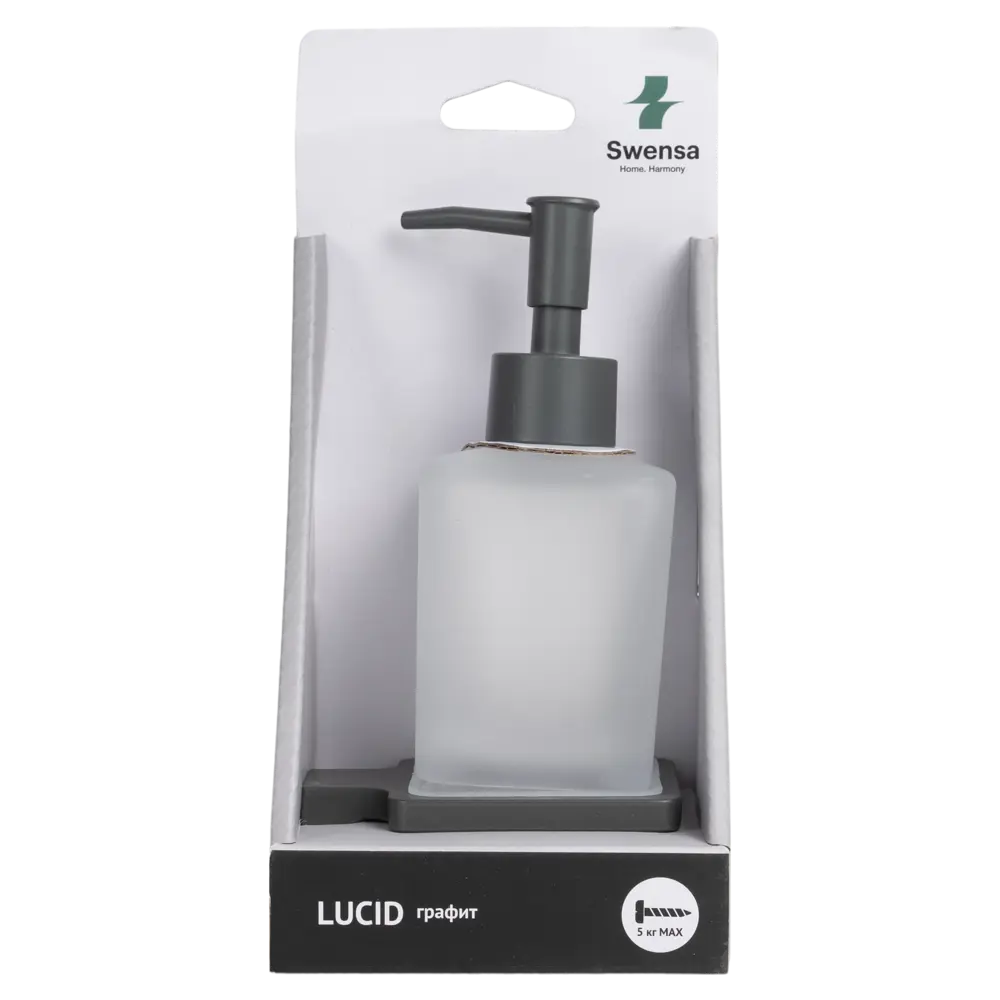 Дозатор для жидкого мыла SWENSA Lucid SWR-5400-04-GRY (графит) — фото 3