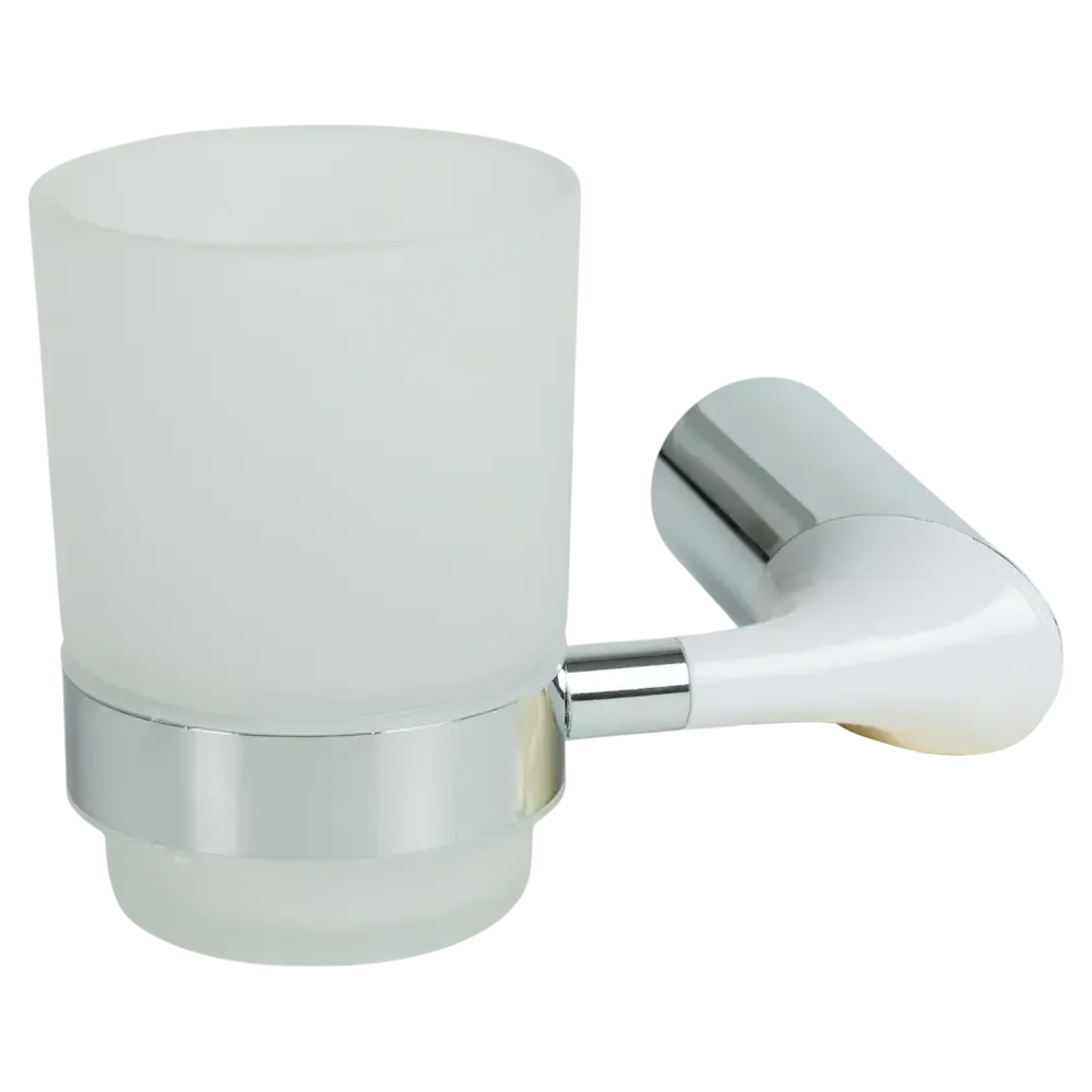 Стакан для зубной щетки и пасты SWENSA Lock SWR-6600-33-CRM (белый/хром)